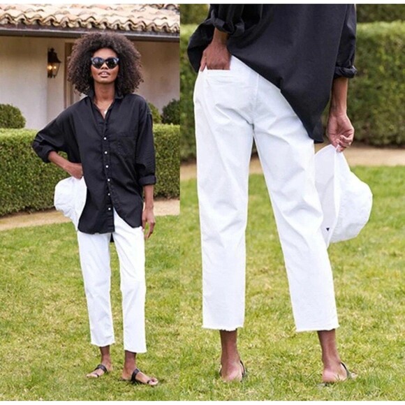 NWOT Frank & Eileen Size 10 White Wicklow The Italian Chino pants Stretchy New - Picture 1 of 15